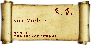 Kirr Virág névjegykártya